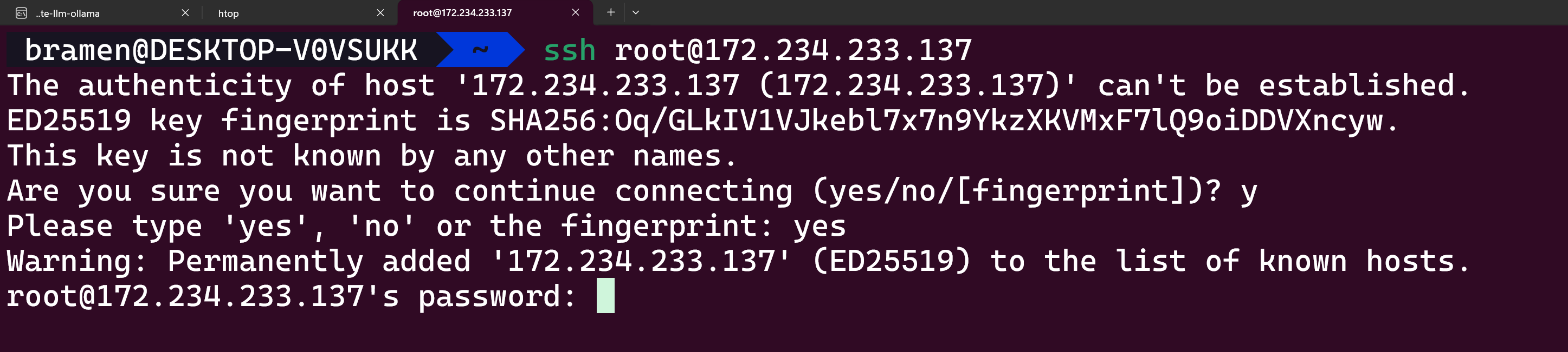Confirmación de llave SSH