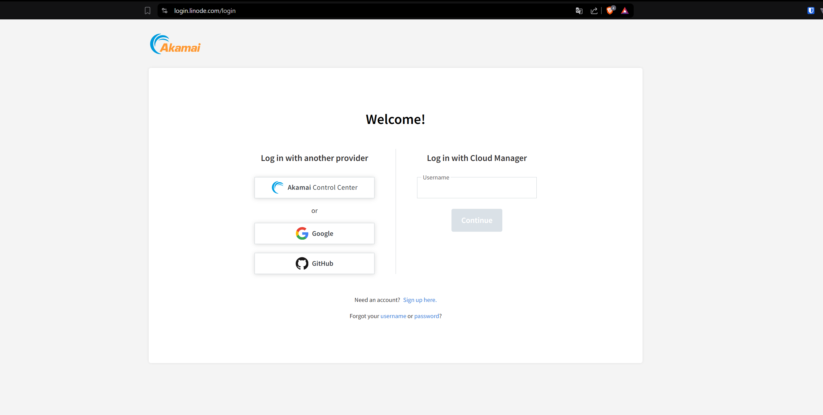 Login de Linode